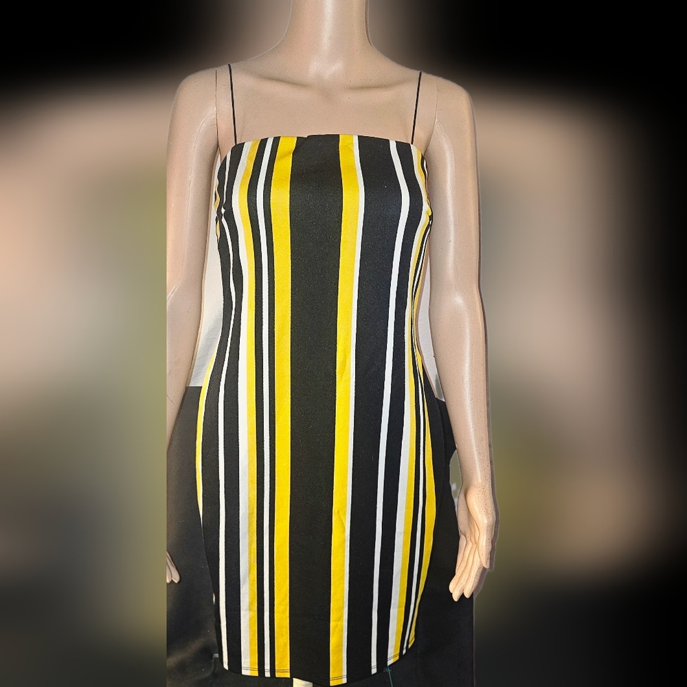 Striped Yellow and Black Dress